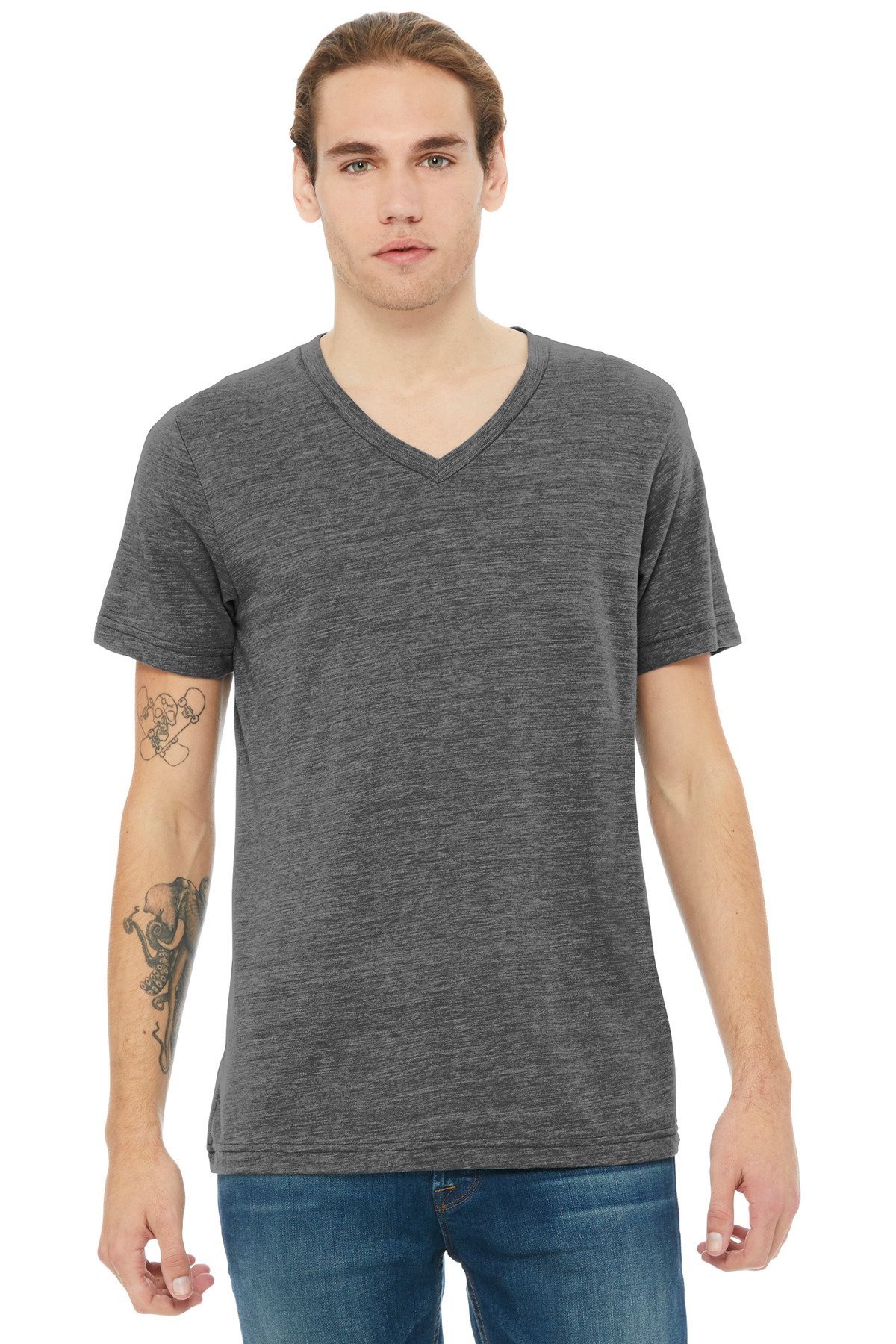 BELLA+CANVAS ® Unisex Textured Jersey V-Neck Tee BC3655 - Custom This Design