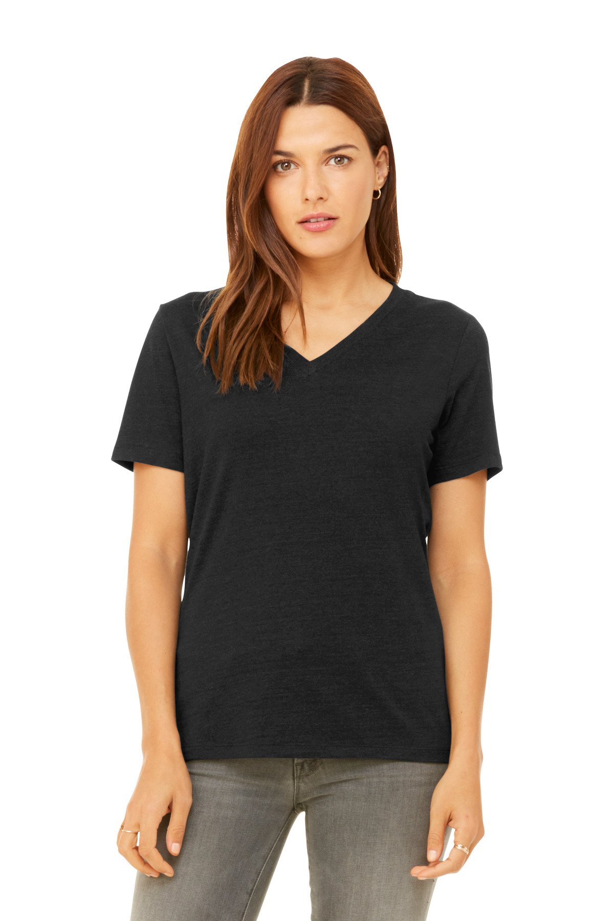 BELLA+CANVAS ® Women's Relaxed Heather CVC V-Neck Tee BC6405CVC - Custom This Design
