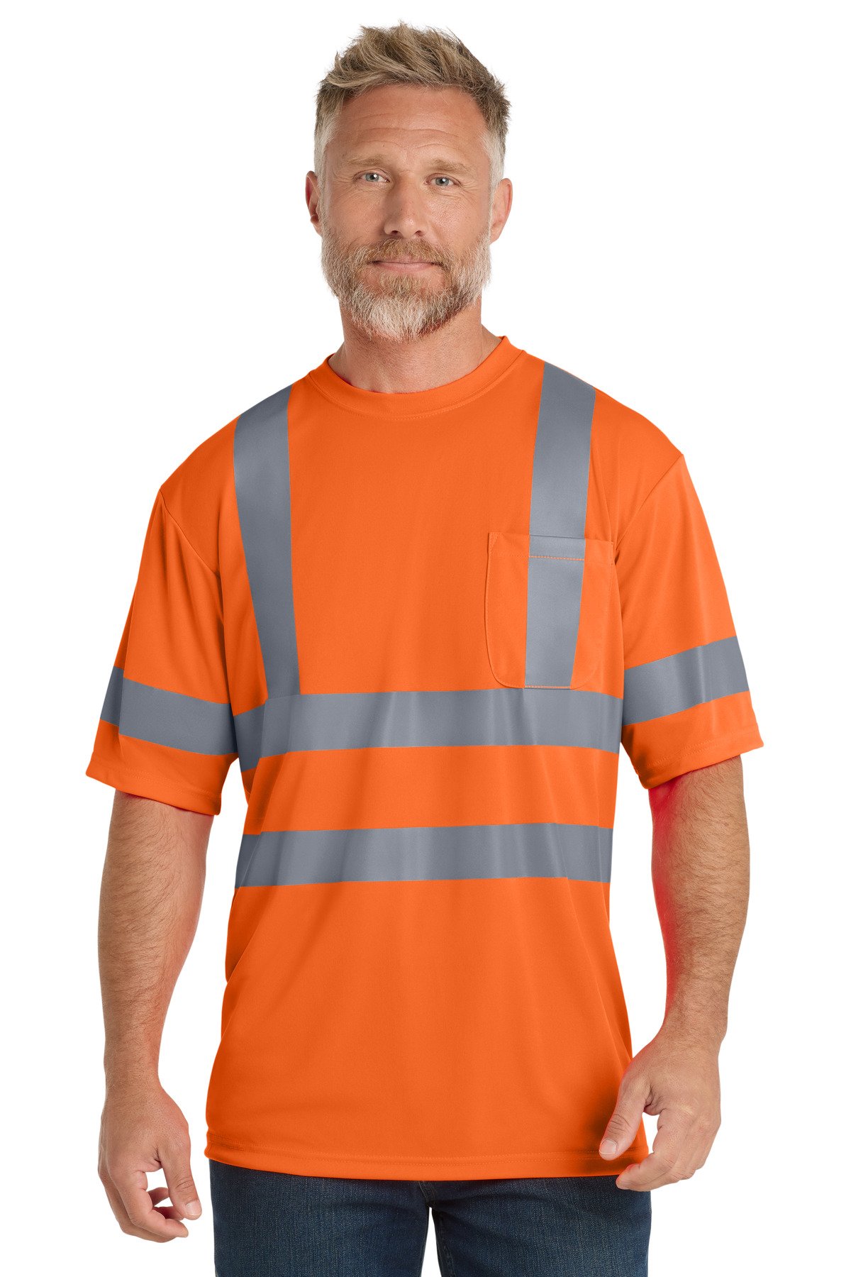 CornerStone ® - ANSI 107 Class 3 Short Sleeve Snag-Resistant Reflective T-Shirt. CS408 - Custom This Design