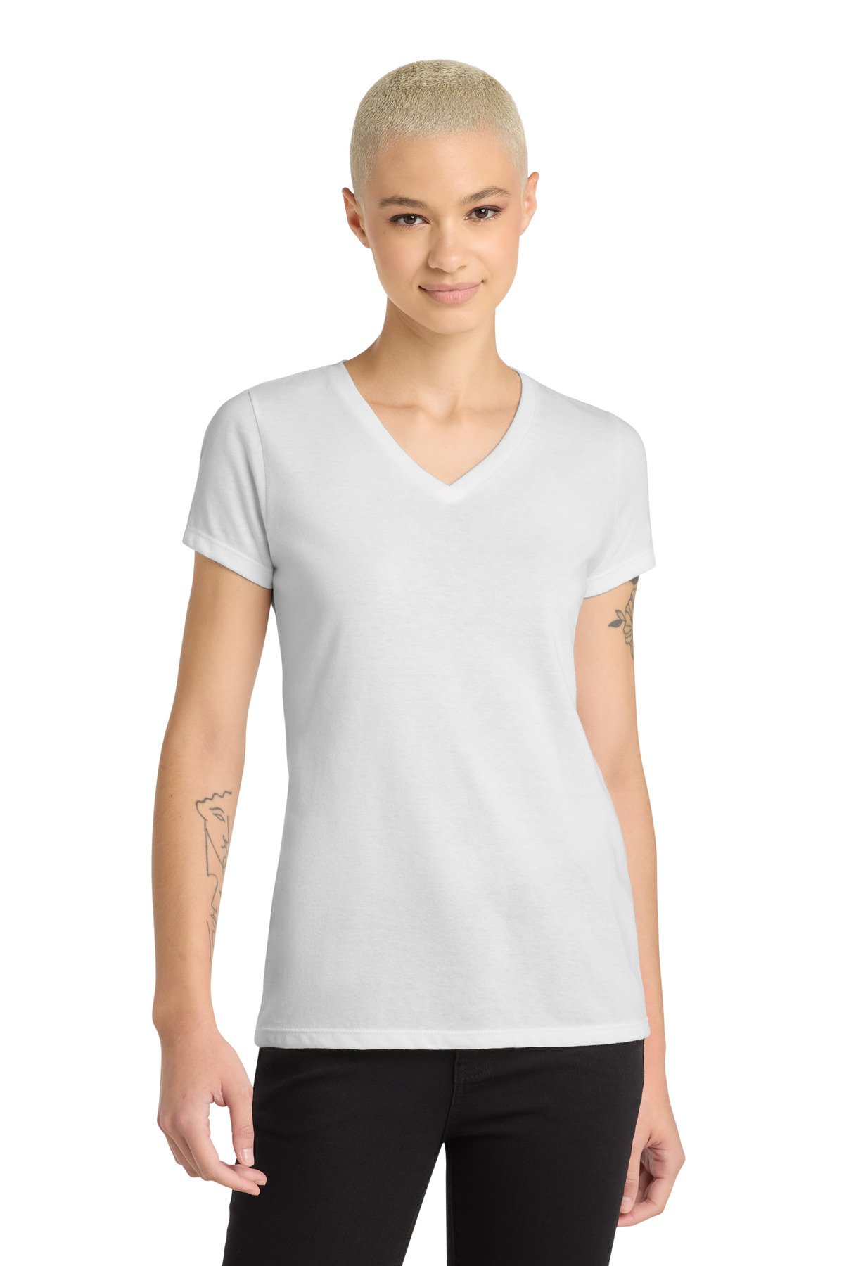 District ® Women's Perfect Blend ® CVC V-Neck Tee. DM1190L - Custom This Design