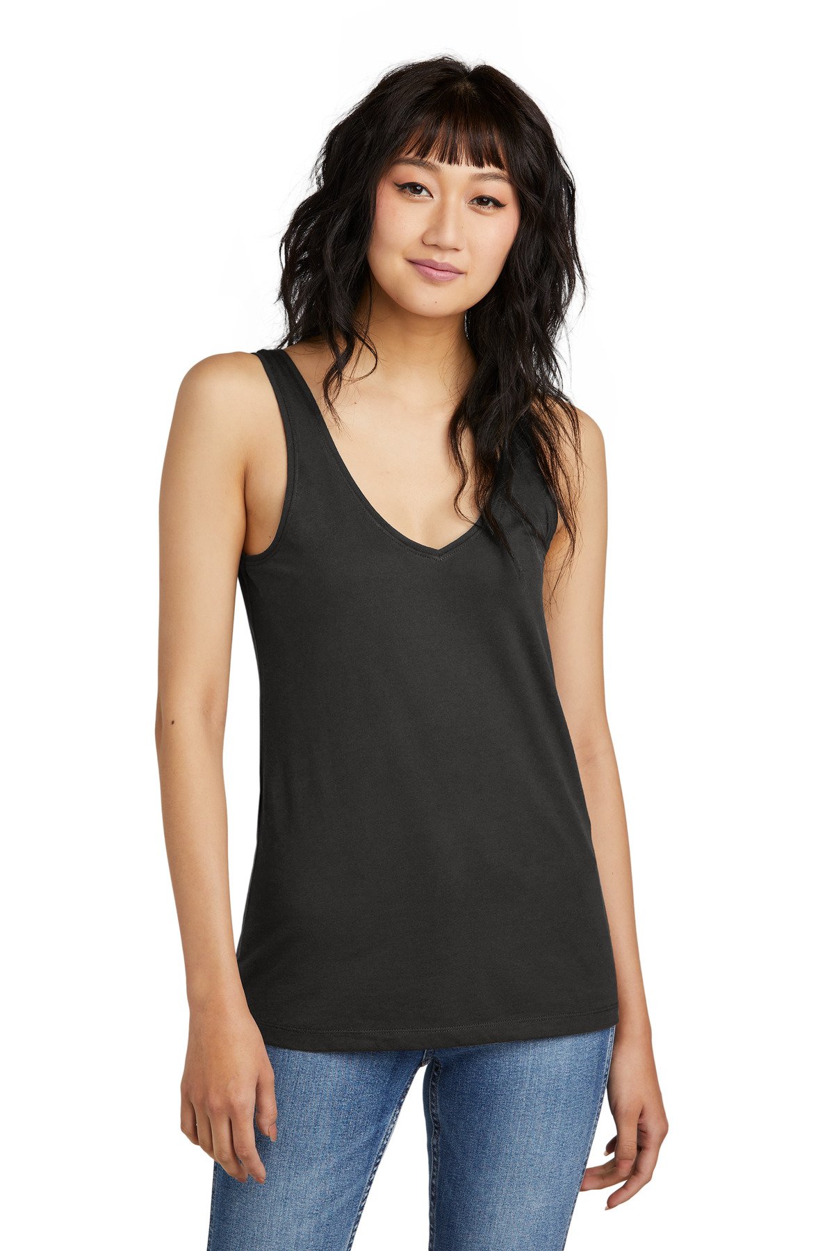 District ® Women's Perfect Blend ® CVC V-Neck Tank DT154 - Custom This Design