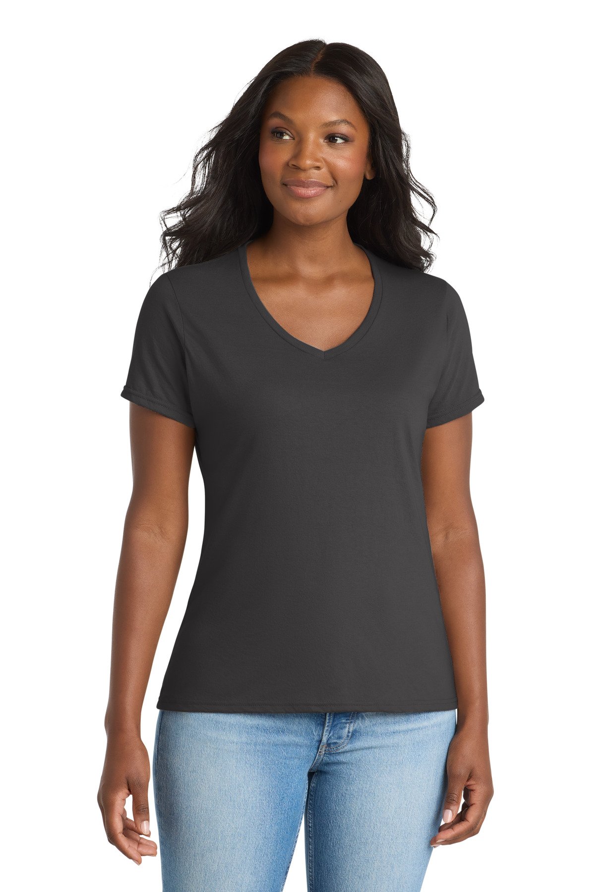 Port & Co  Women's Performance Blend V-Neck Tee. LPC381V - Custom This Design