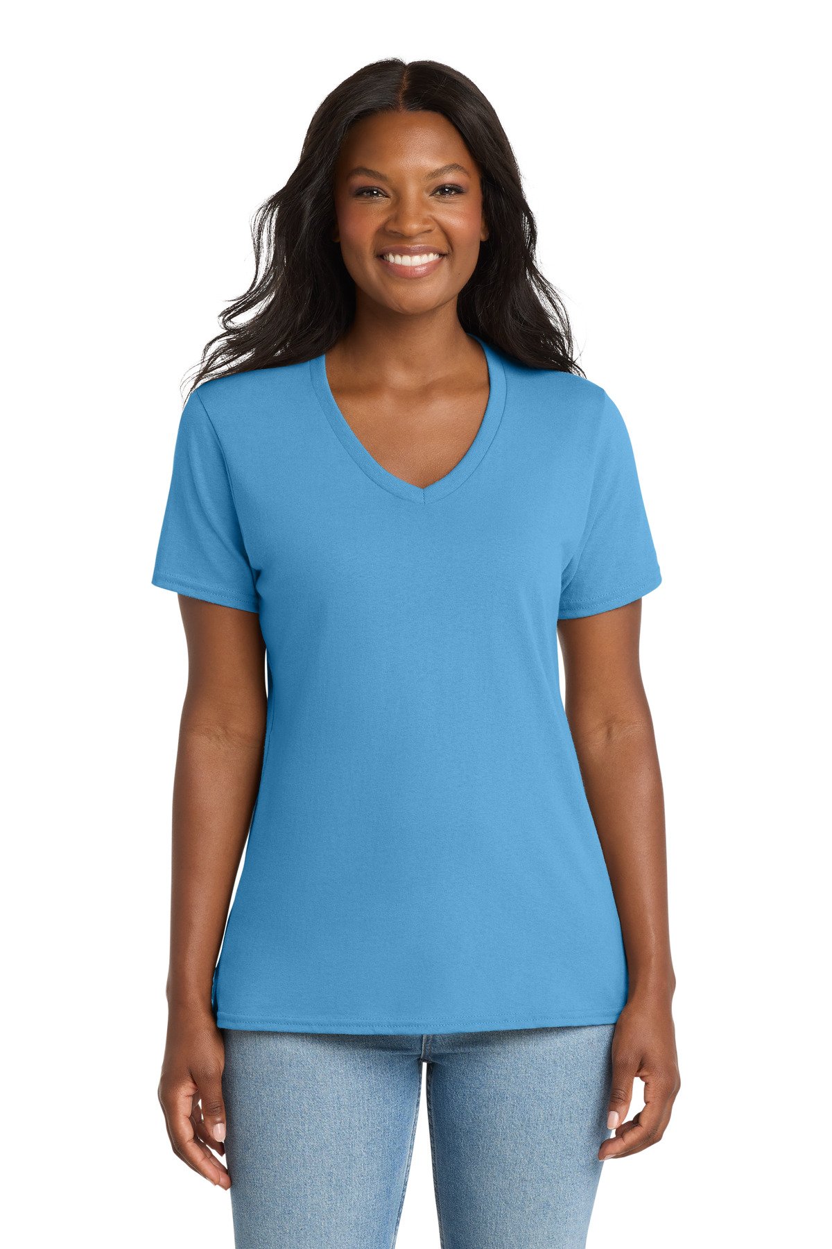 Port & Co  Women's Core Cotton V-Neck Tee. LPC54V - Custom This Design
