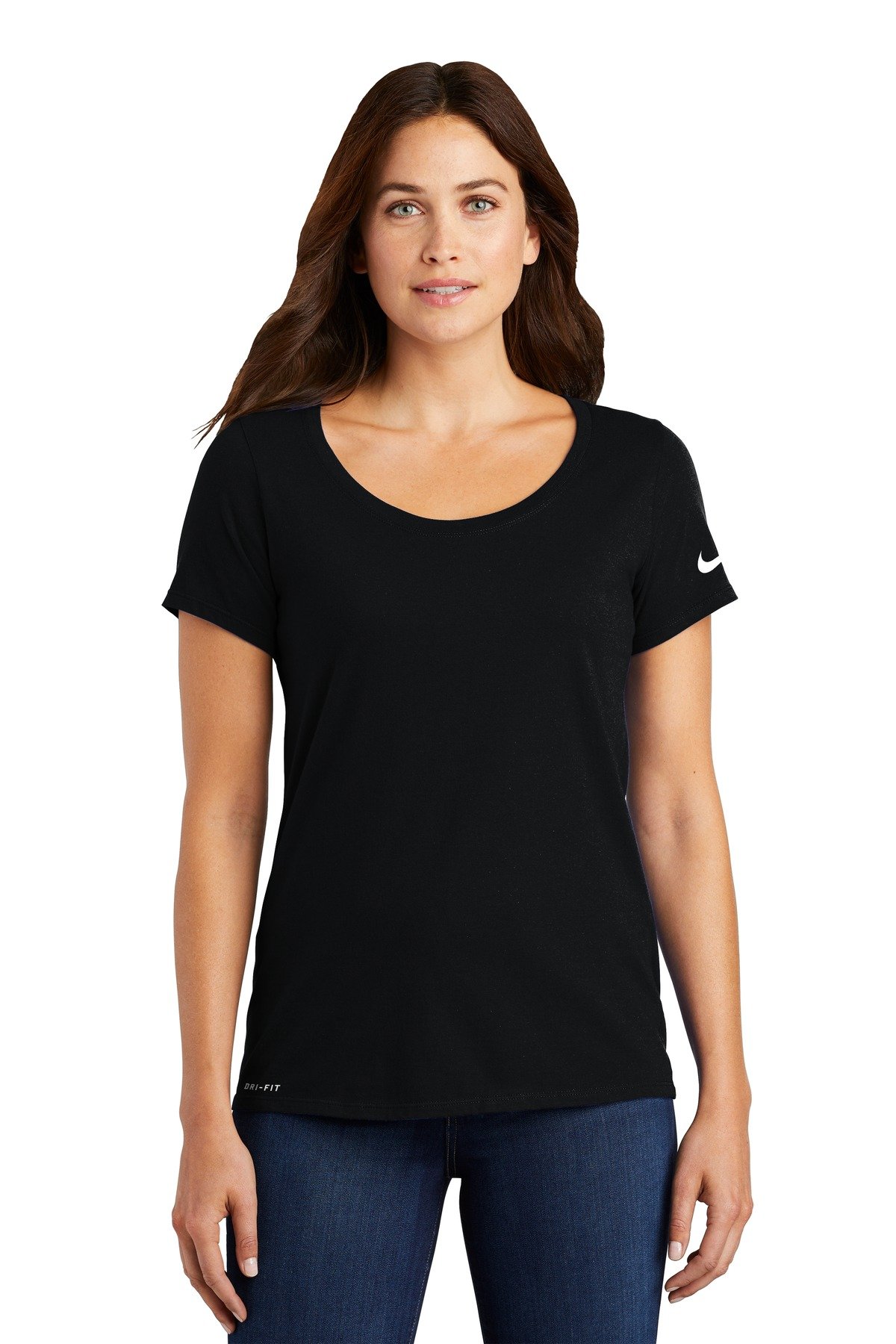Nike Women's Dri-FIT Cotton/Poly Scoop Neck Tee. NKBQ5234 - Custom This Design