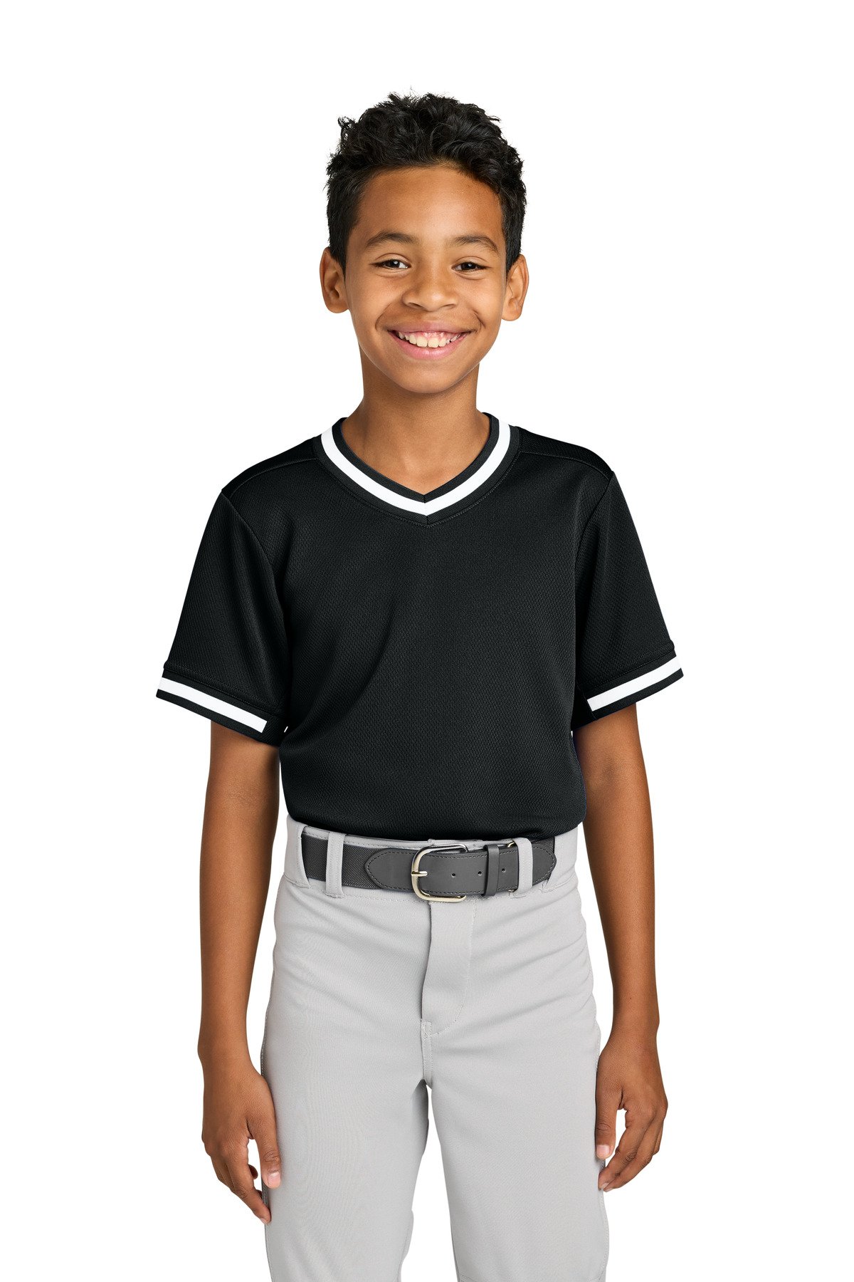 Sport-Tek ® Youth Tough Mesh V-Neck Baseball Jersey YST221 - Custom This Design